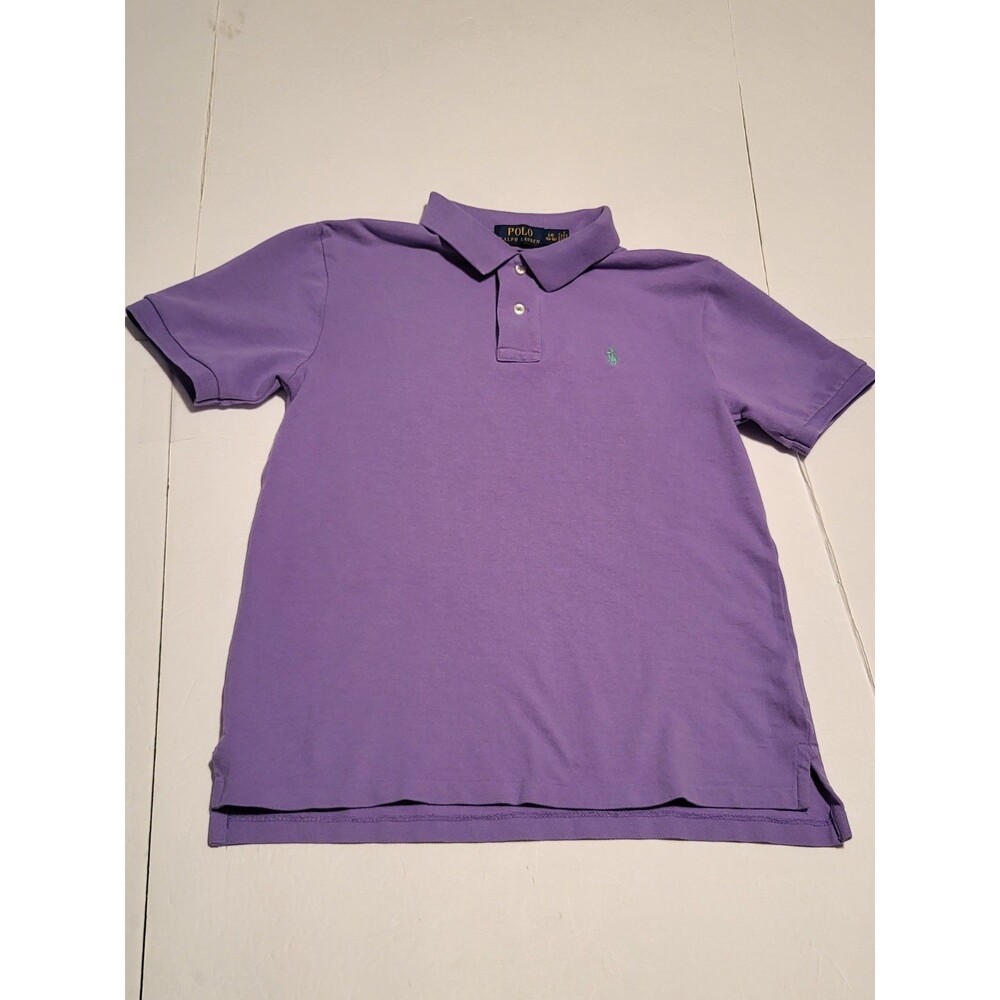 (#16) Polo By Ralph Lauren Short Sleeve Size Youth L (14-16)Purple  Classic Fit